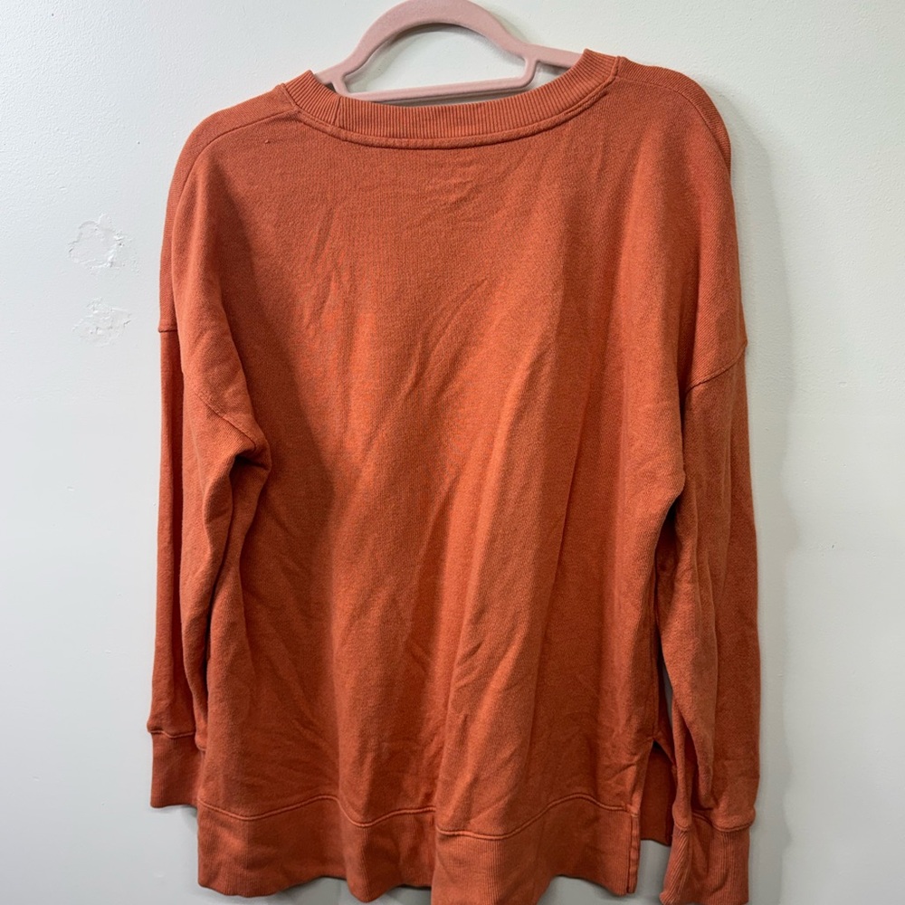Time and Tru Rust Orange Crewneck Sweater